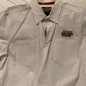 White Stripe Harley Davidson Racing Garage Shirt